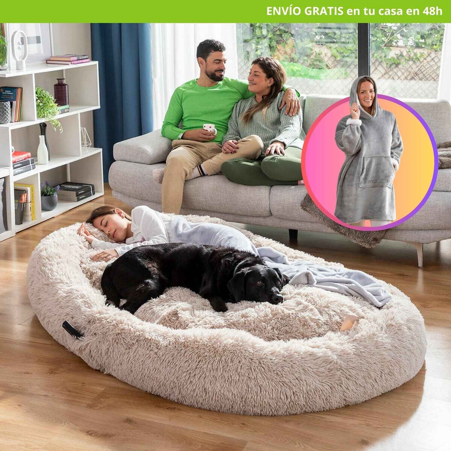 La cama que cambiará tus noches (y las de tu mascota) ❤️🐕 [Beige] | amigoBED