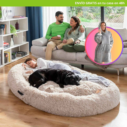 La cama que cambiará tus noches (y las de tu mascota) ❤️🐕 [Beige] | amigoBED