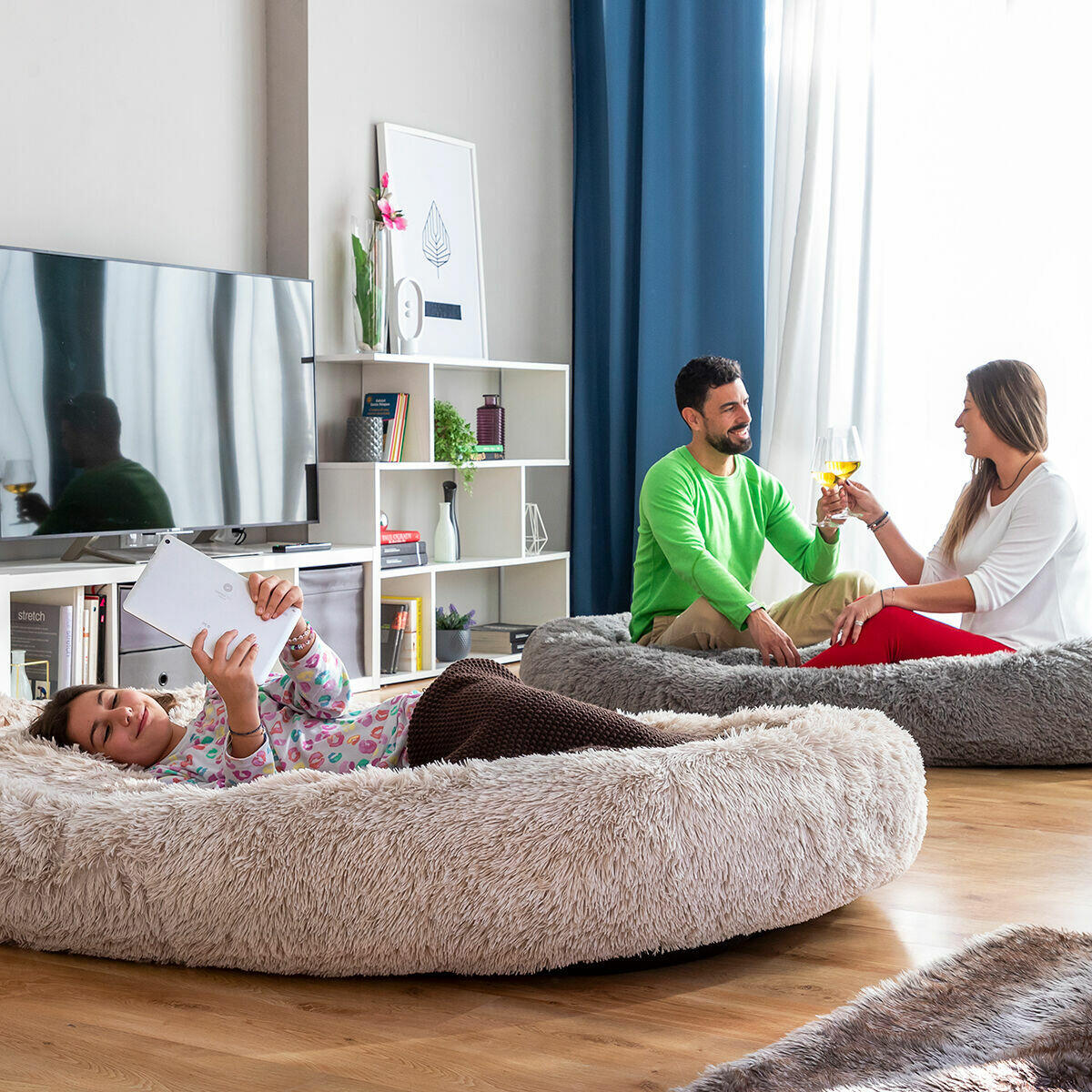 amigoBED: La cama XXL para humanos que compartirás con tu perro, tu gato... ¡o quien tú quieras! 🐾❤️ [Color Beige]