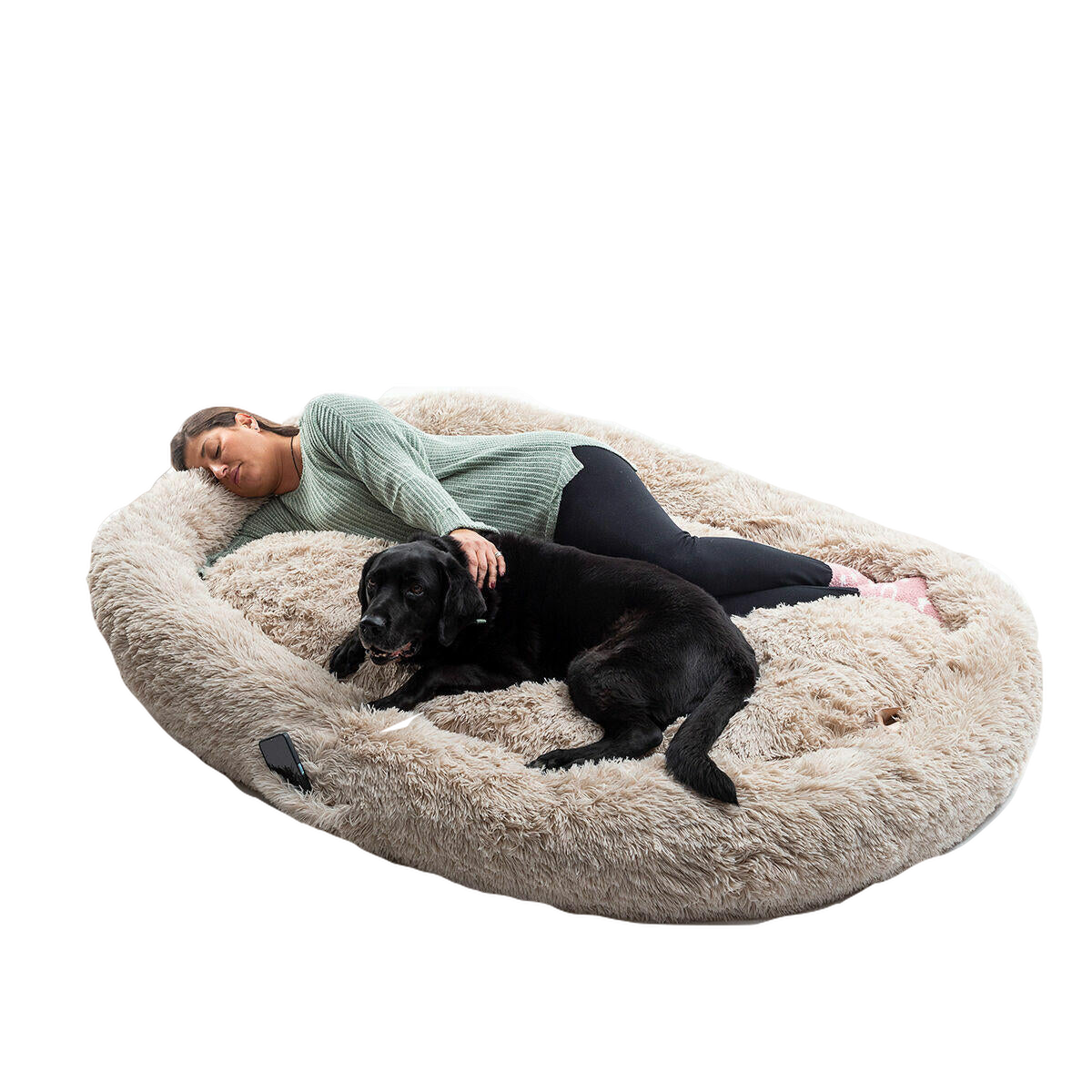 amigoBED: La cama XXL para humanos que compartirás con tu perro, tu gato... ¡o quien tú quieras! 🐾❤️ [Color Beige]