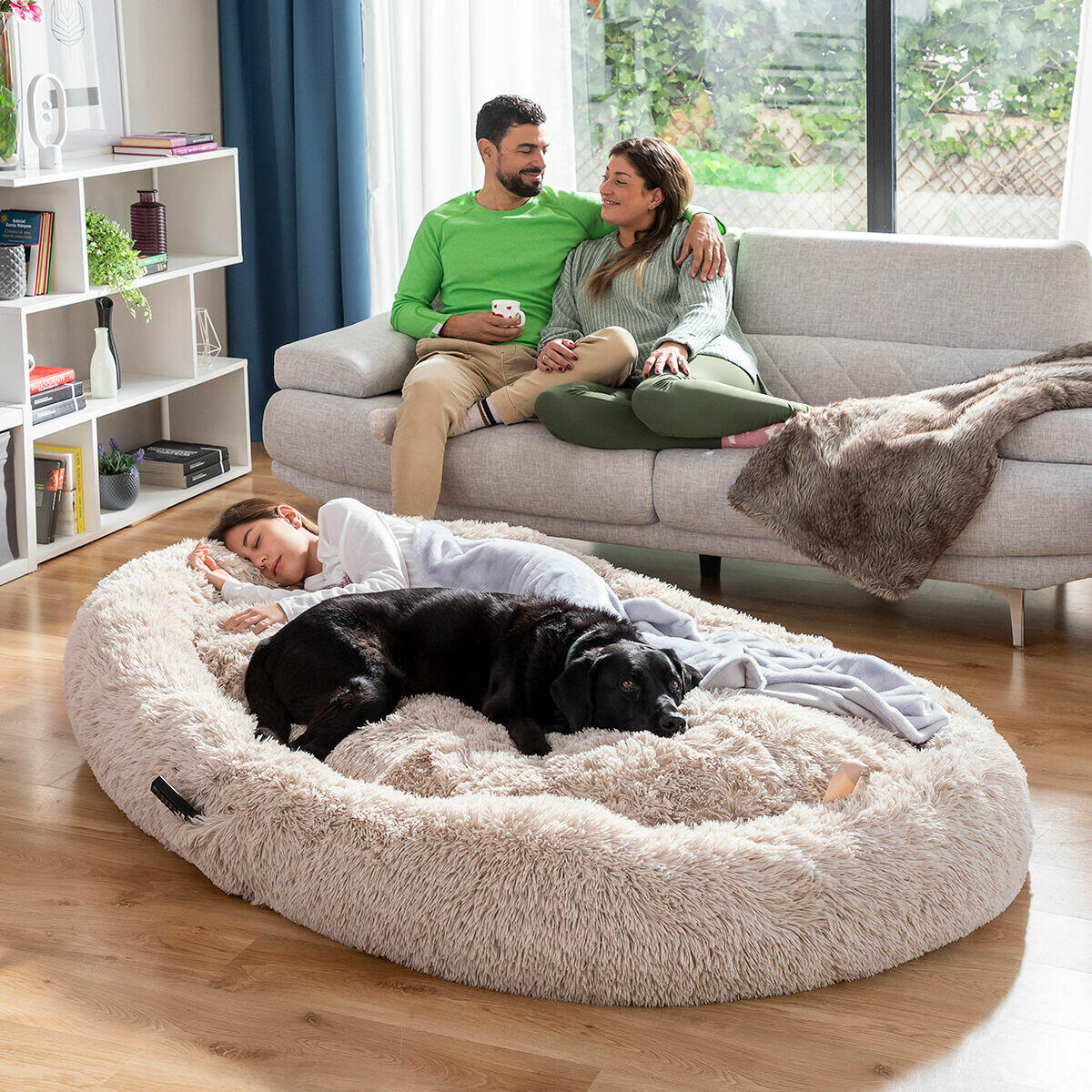 amigoBED: La cama XXL para humanos que compartirás con tu perro, tu gato... ¡o quien tú quieras! 🐾❤️ [Color Beige]